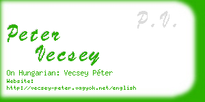 peter vecsey business card